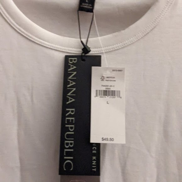 Banana Republic Performance Knit Long Sleeve Shirt Large NWT White - Picture 4 of 4